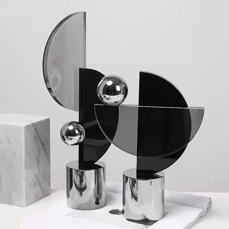 Simple Transparent Entrance Hall Ornaments Creative Geometric Shape Dining Table Decoration Crafts Luxury Bedroom Home Decor