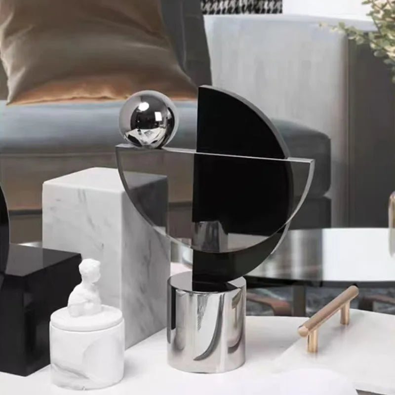 Simple Transparent Entrance Hall Ornaments Creative Geometric Shape Dining Table Decoration Crafts Luxury Bedroom Home Decor