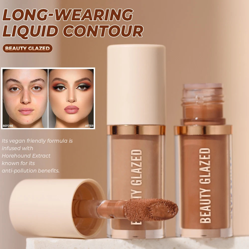 2025 Beauty Glazed 2 Color Liquid Contouring To Enhance The Facial Contour,Waterproof ,Matte,V-face Shaping Contour Face Makeup