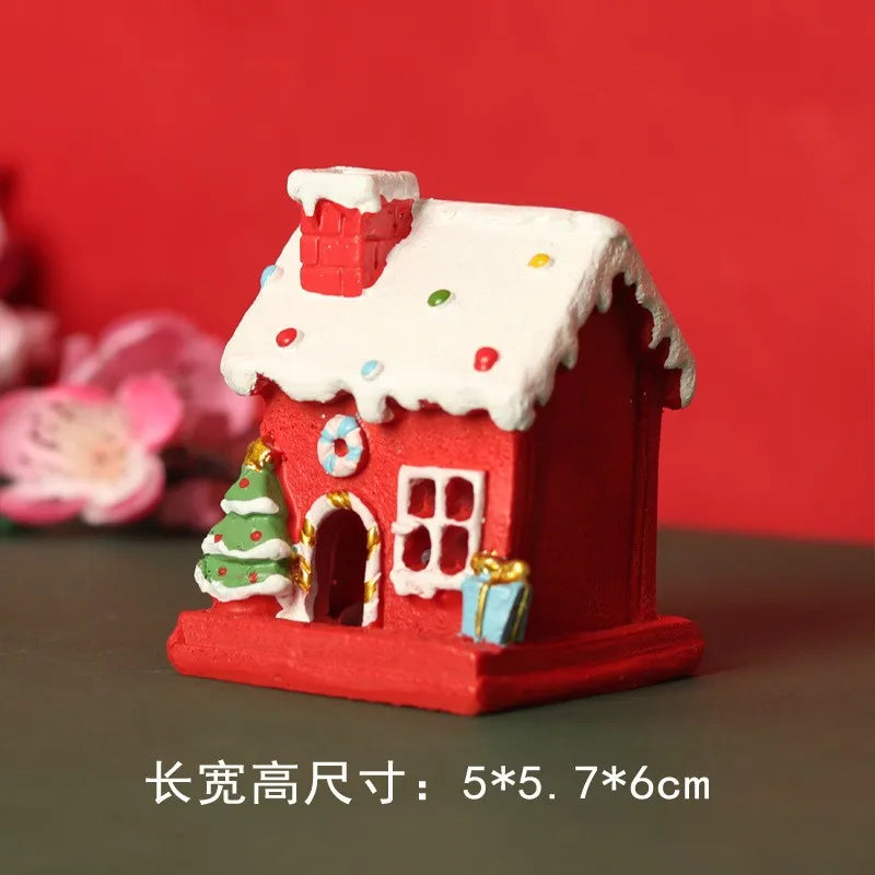 Creative Christmas House Ornaments Micro Landscape Decorations For Office Desks Small Figurines Home & Garden Decor