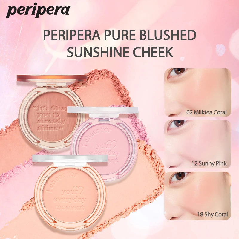 K-Beauty Single Color Blush Palette, Matte Fine Powder Cheek Blush, Non-Cakey, Long-Lasting, Nude Makeup, K-Beauty Cosmetic