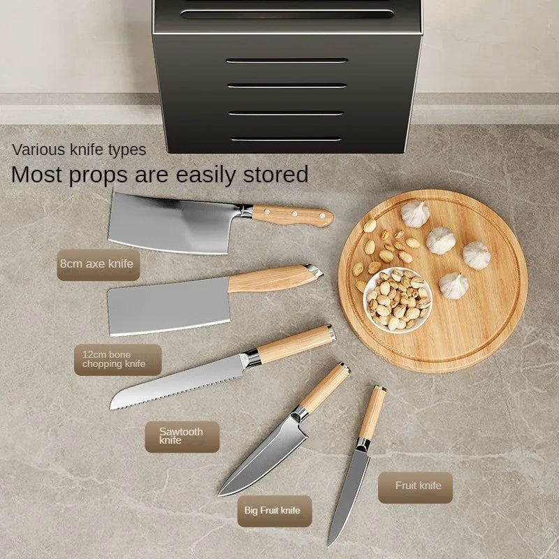 Kitchen knife storage box, knife holder, non-perforation, wall-mounted rack, kitchen items,kitchen accessories organizer