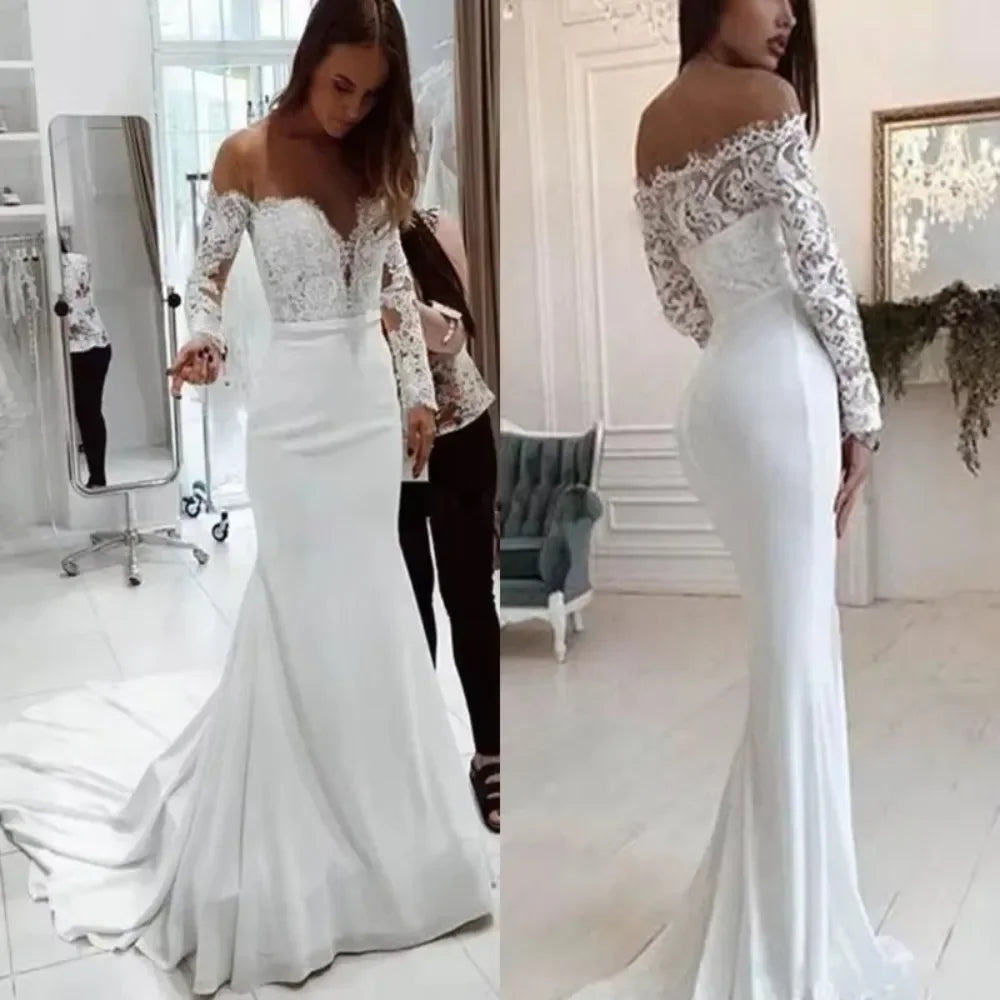 Fashion Female French Wedding Dress Sexy Elegant Lace Evening Dresses Long Vestidos Summer Dress Sexy Dress Women