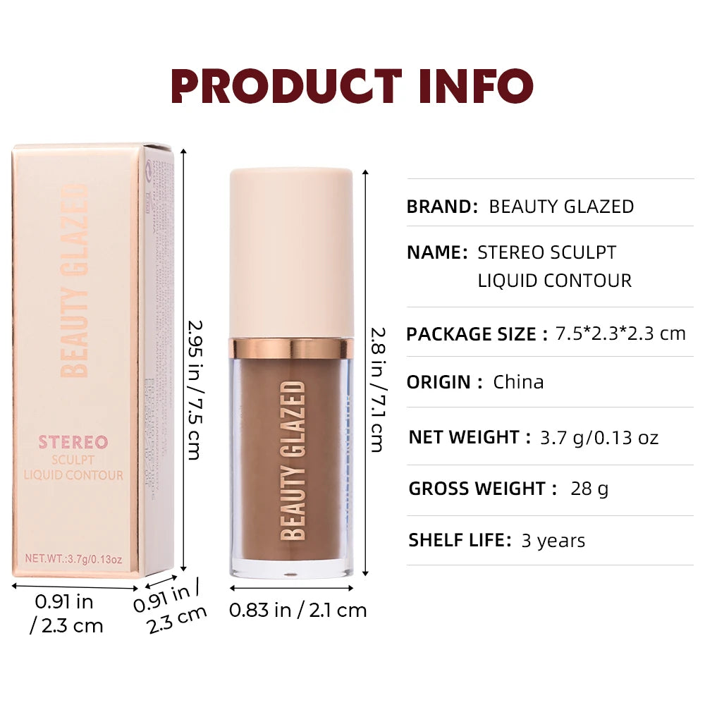 2025 Beauty Glazed 2 Color Liquid Contouring To Enhance The Facial Contour,Waterproof ,Matte,V-face Shaping Contour Face Makeup