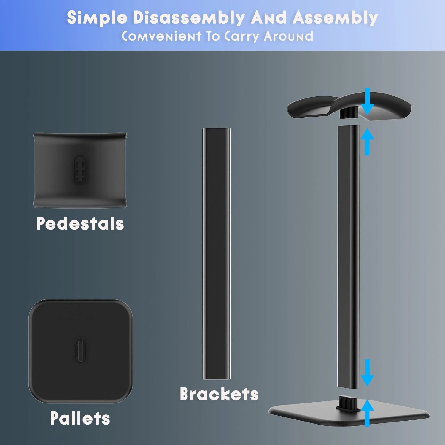 Headphone Stand, Desktop Headset Holder - Desk Earphone Stand, for All Headsets Such as Airpods Max, HyperX Gaming Headphones