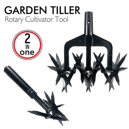 Garden Rotary Tiller, Manual Hand Tool for Soil Loaning &amp; Ventilation, Wear Resistant Cultivator for Autumn Fall Gardening Care