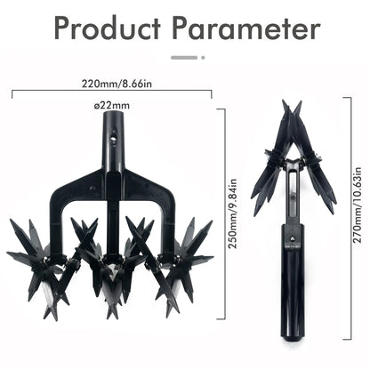 Garden Rotary Tiller, Manual Hand Tool for Soil Loaning &amp; Ventilation, Wear Resistant Cultivator for Autumn Fall Gardening Care