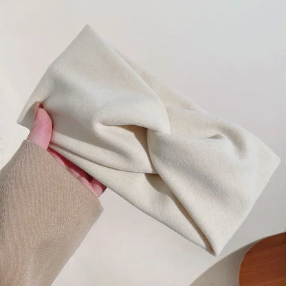 Fashion  Autumn Winter Wide Edge Cross Stretch Fabric Women Girl Headband Headpiece Turban Bandage Hair Accessories Headwear