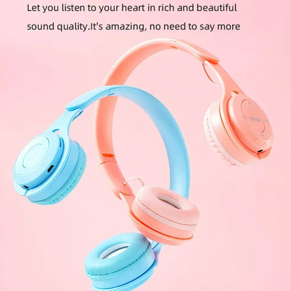 Headphones Kids Wireless Bluetooth Earphones Stereo Foldable Helmets Music Gaming Headsets Over-ear Headphones for Android ios