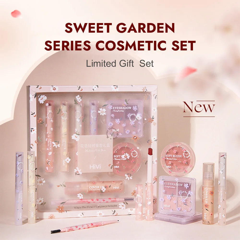 8-Piece Beauty Set with Lipstick, Concealer, Eyeshadow, Eyebrow, and Blush Makeup