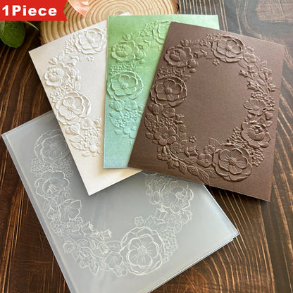Natural Beauty: The Harmonious Dance of Flowers and Leaves "Design 3D Embossed Folder - Suitable for making cards and scrapbooks