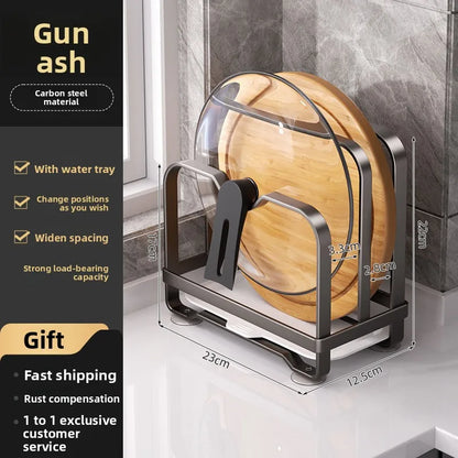 Kitchen knife holder, storage rack, multifunctional kitchen knife cutting board, pot cover integrated storage rack, countertop