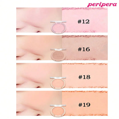 K-Beauty Single Color Blush Palette, Matte Fine Powder Cheek Blush, Non-Cakey, Long-Lasting, Nude Makeup, K-Beauty Cosmetic