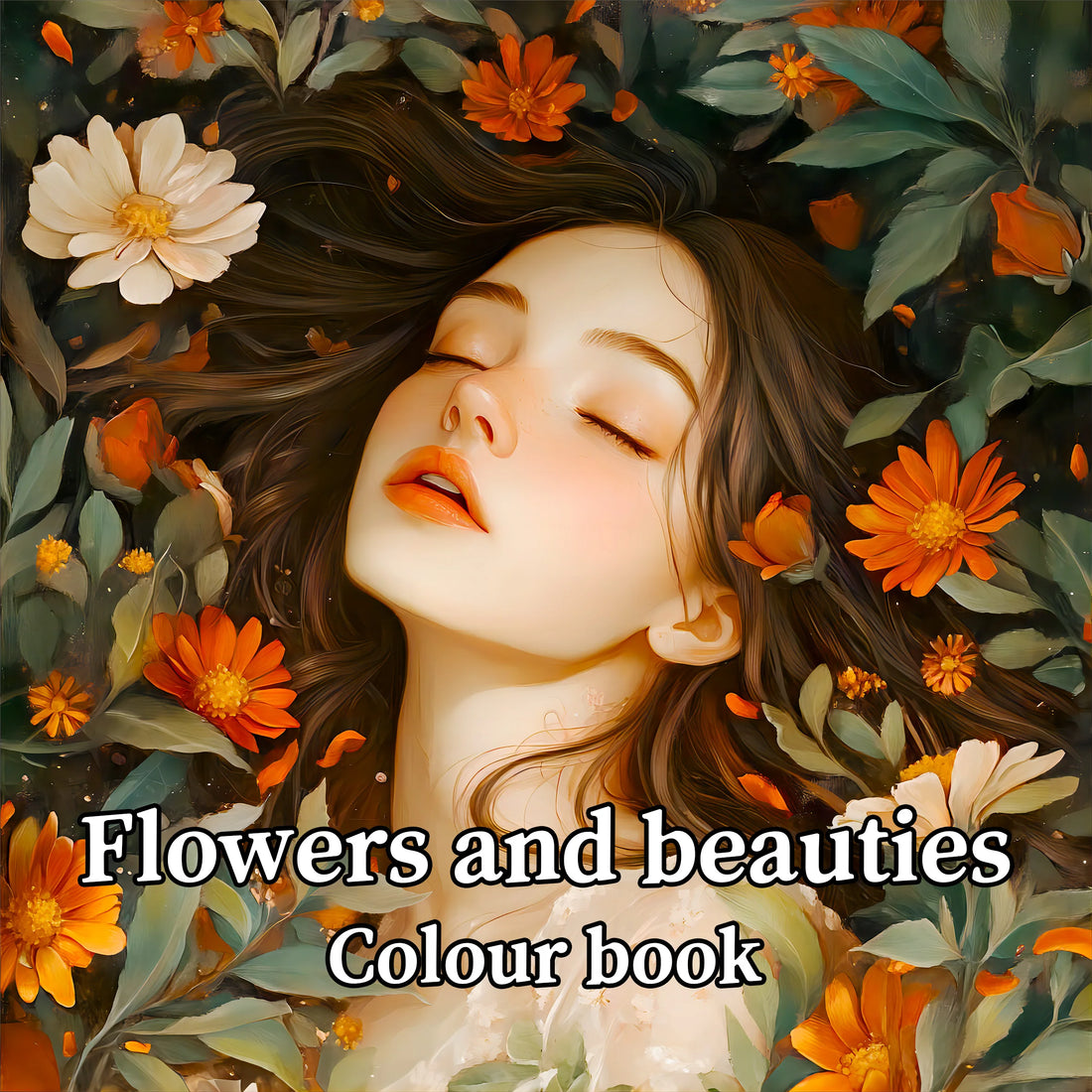 Adult Picture Book: Beautiful Women in Bloom for Makeup Practice with Detailed Portraits and Coloring Pencil Techniques