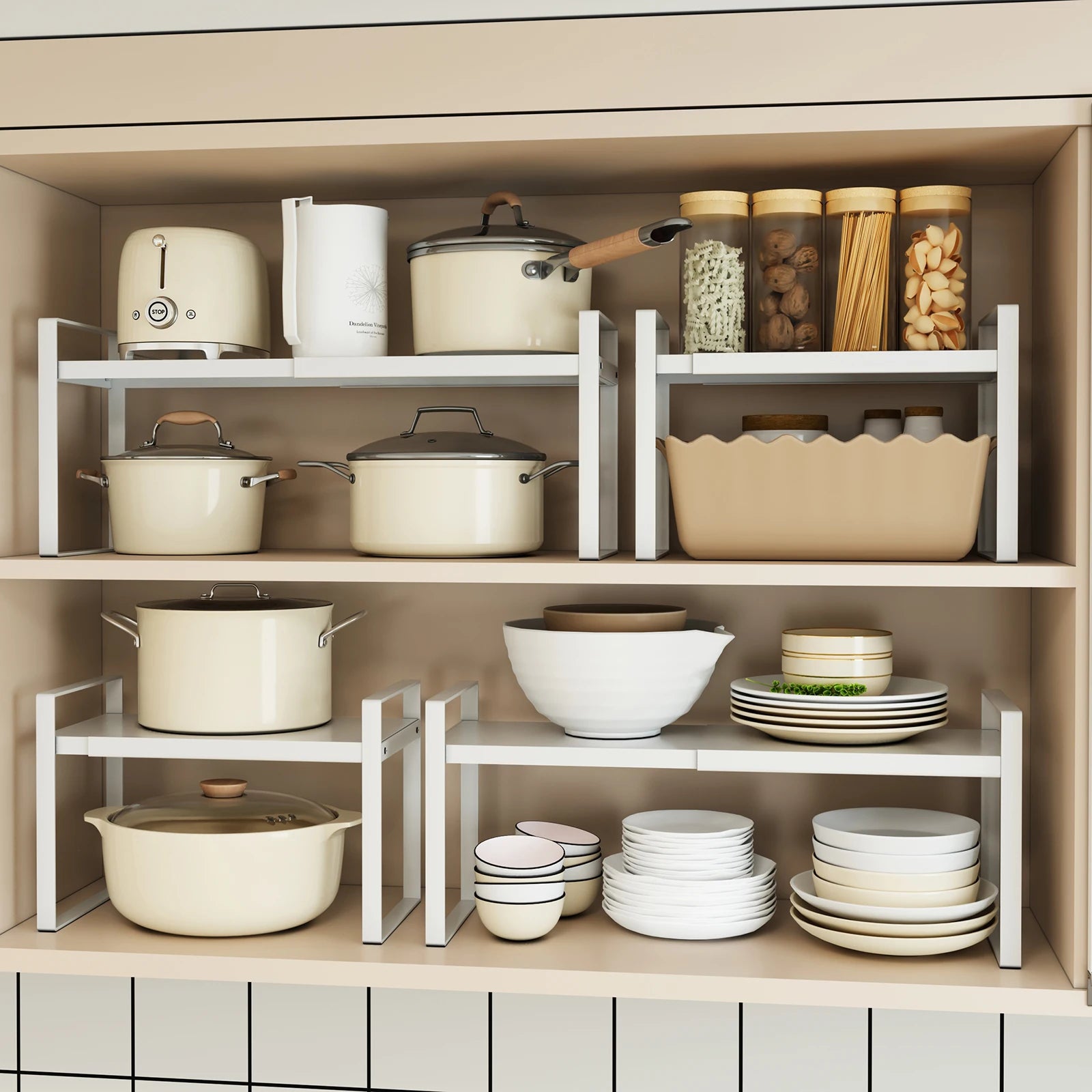 Kitchen Storage Rack under the Sink, Layered Shelf in the Cabinet, Countertop, Extendable Cabinet, Dish Storage Rack for Home Use