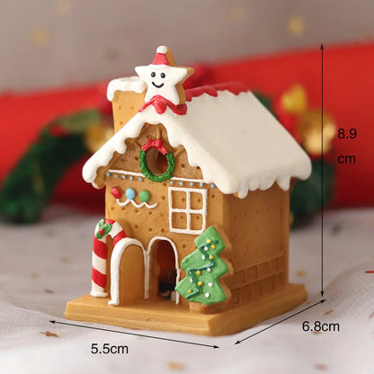 Creative Christmas House Ornaments Micro Landscape Decorations For Office Desks Small Figurines Home &amp; Garden Decor