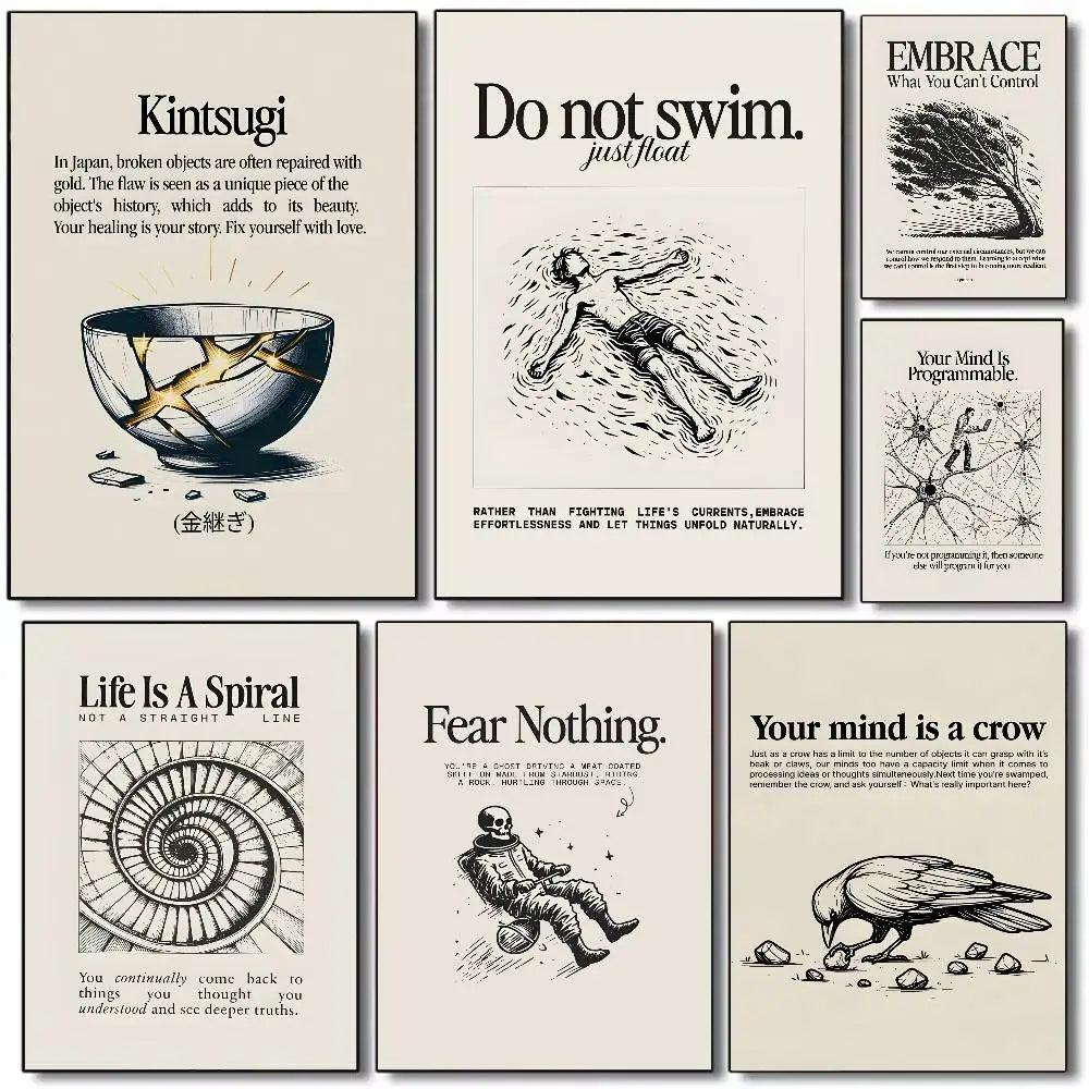 Home decor Life attitude quotes Poster HD art sticky wall waterproof home living room bedroom bar aesthetic decoration