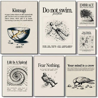 Home decor Life attitude quotes Poster HD art sticky wall waterproof home living room bedroom bar aesthetic decoration