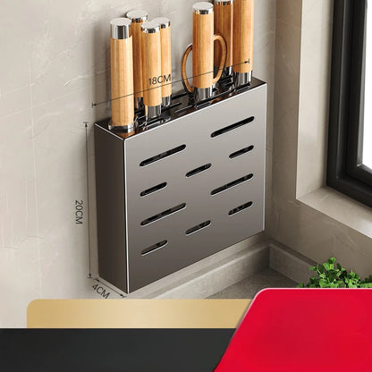 Kitchen knife storage box, knife holder, non-perforation, wall-mounted rack, kitchen items，kitchen accessories organizer