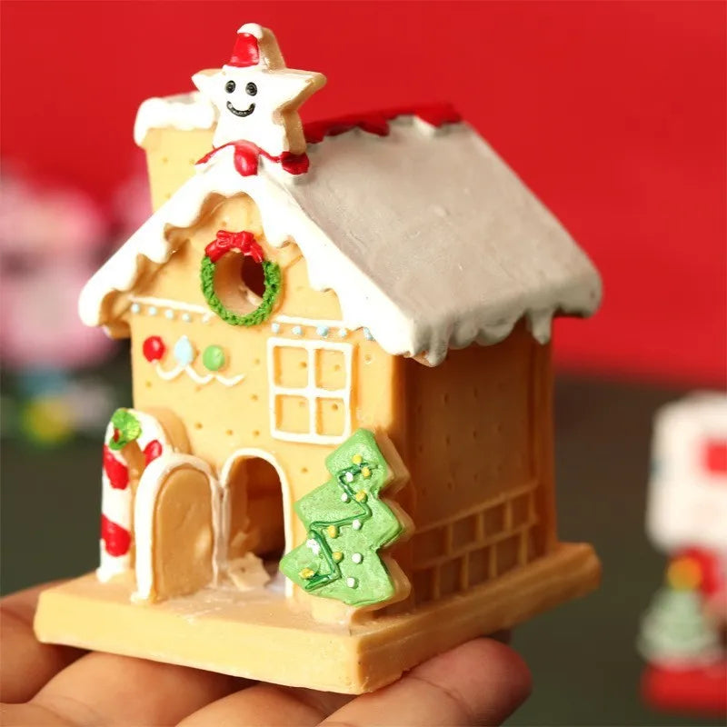 Creative Christmas House Ornaments Micro Landscape Decorations For Office Desks Small Figurines Home &amp; Garden Decor